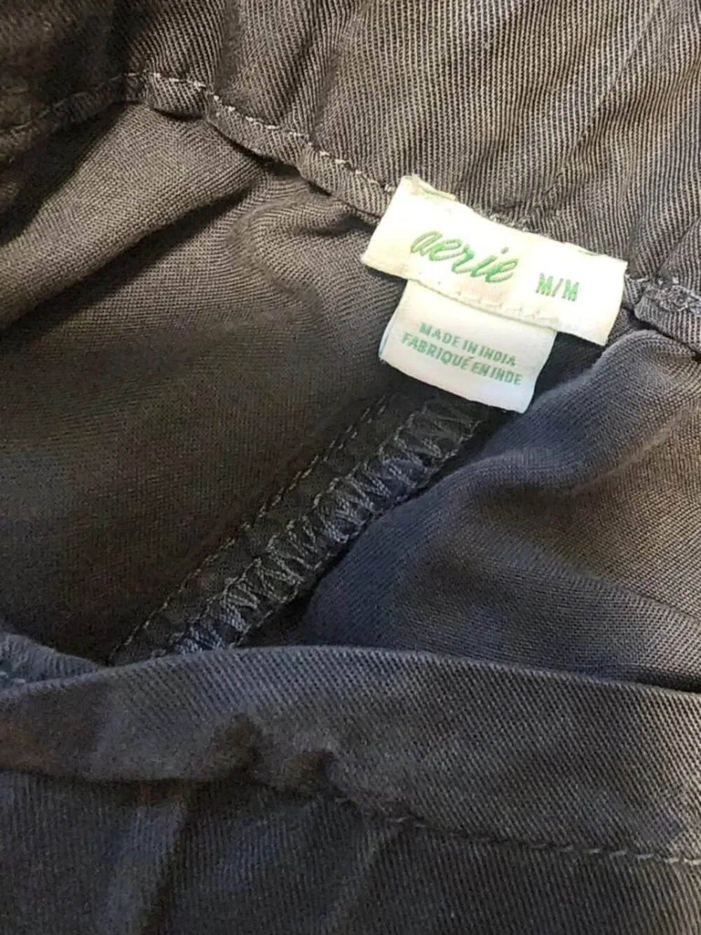 Aerie Charcoal Gray Paperbag Utility Shorts Size Medium Belted High Rise